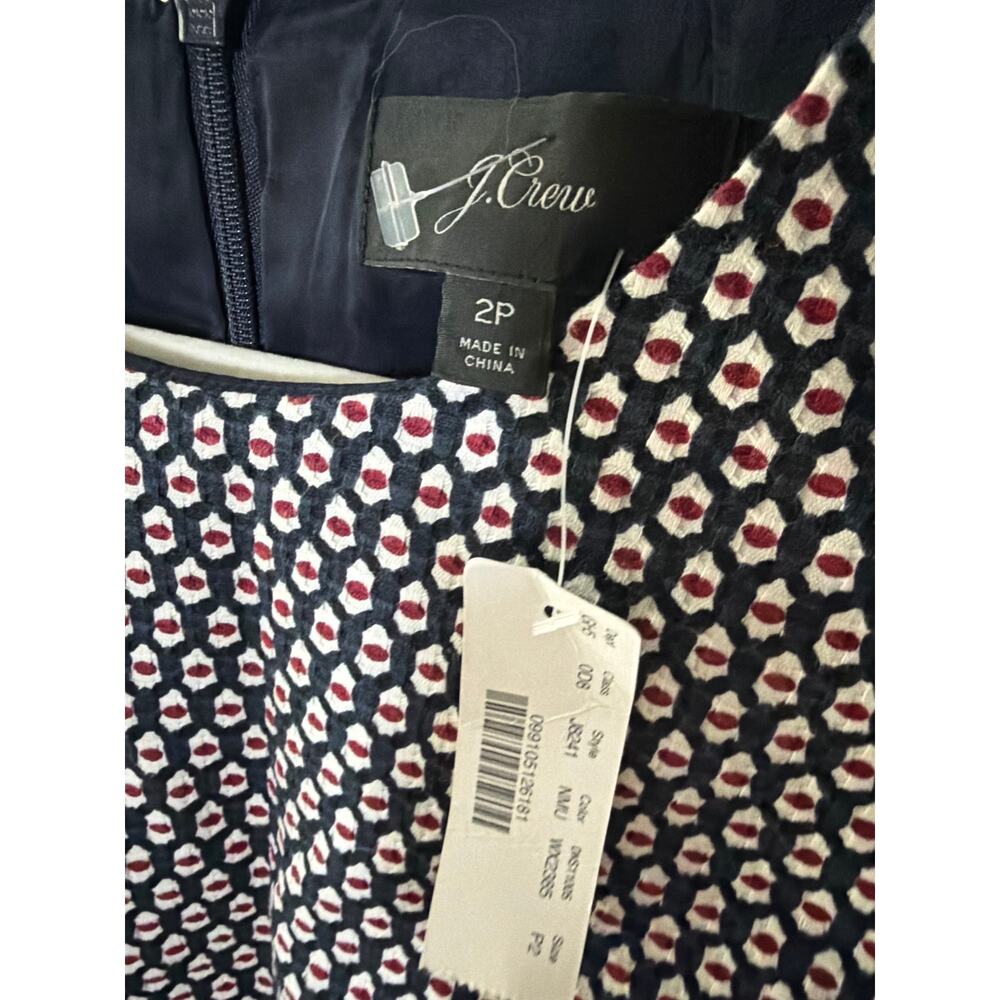 0202 NWT J.Crew Navy Matelasse Cap Sleeve Sheath Dress Size 2 - Picture 4 of 7